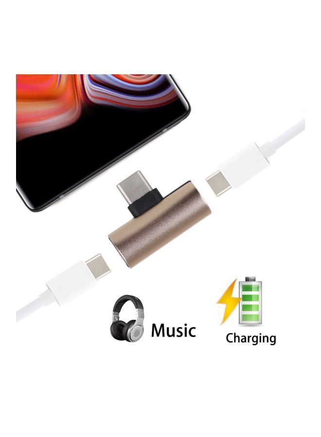 NIBEMINENT 2-In-1 Type-C Adapter Gold - Image 3