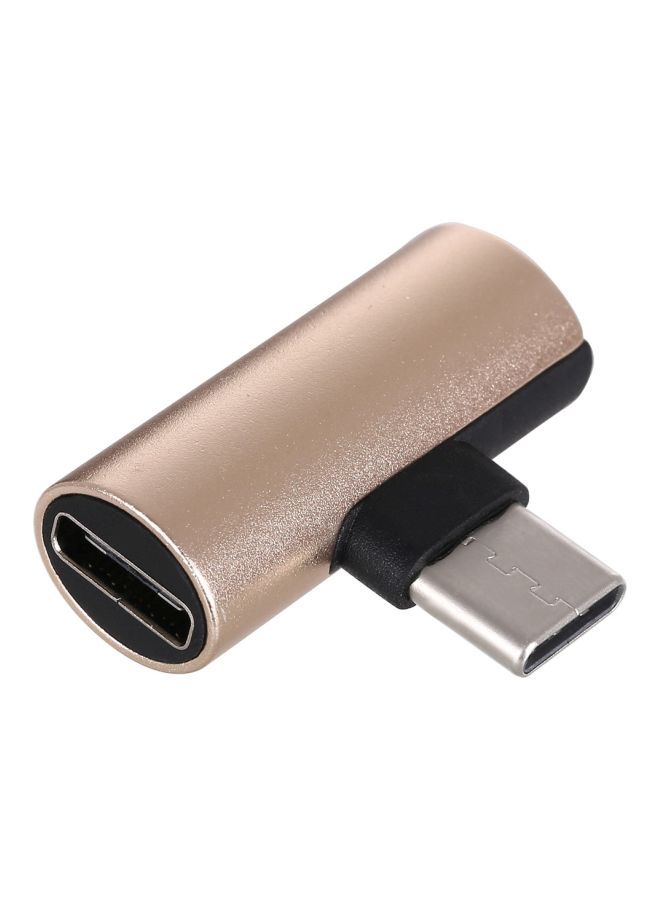 NIBEMINENT 2-In-1 Type-C Adapter Gold - Image 2