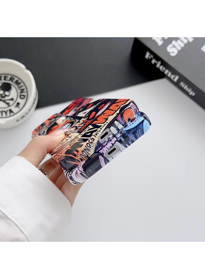 S-TOP Case For iPhone 15 Painted Pattern Precise Hole PC Phone Case - Image 5