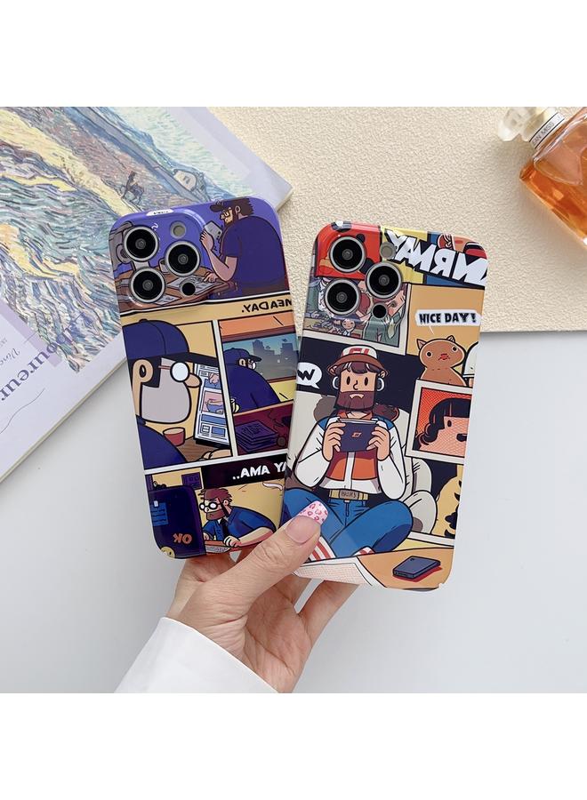 S-TOP Case For iPhone 15 Painted Pattern Precise Hole PC Phone Case - Image 3