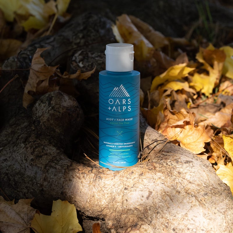 Oars + Alps Hair and Body Travel Kit for Men, Includes Sulfate Free Shampoo, Conditioner, Body Wash, Deodorant, and Reusable Pouch, TSA Friendly, Alpine Tea Tree Scent - Image 4