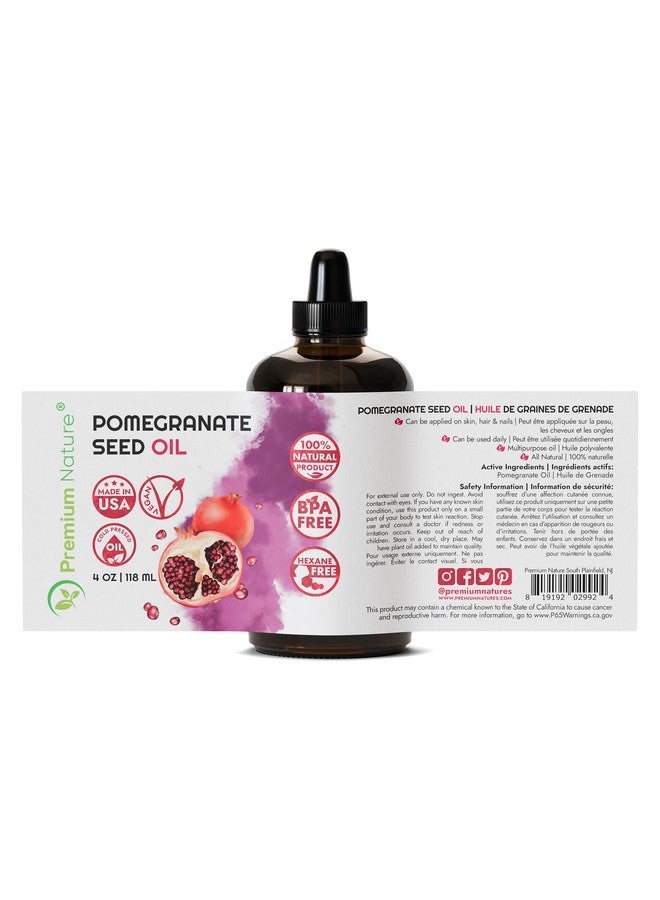 Premium Nature Pomegranate Seed Face Oil. 100% Pure Unrefined Cold Pressed for Essential Oils. Gua Sha Oil. Oil for Hair Skin and Nails 4 oz - Image 4