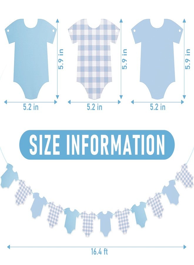Yoshiky Pre-Strung Boy Blue Bodysuit Decoration Banner, Baby Shower Sign,Blue Jean Baby Shower Decor Bunting Girl - Image 2