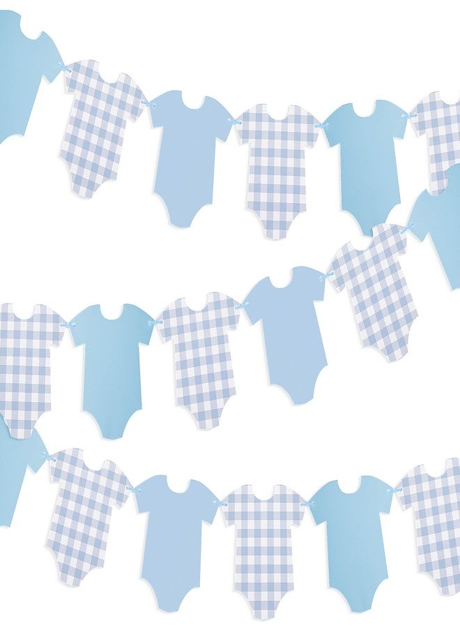 Yoshiky Pre-Strung Boy Blue Bodysuit Decoration Banner, Baby Shower Sign,Blue Jean Baby Shower Decor Bunting Girl - Image 1