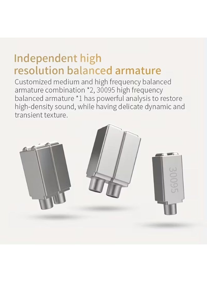 سي سي أيه سماعات أذن C12 5BA و1DD هجينة عالية الدقة - صوت ستيريو عازل للضوضاء، سماعات أذن سلكية للموسيقيين وعشاق الموسيقى والمغنين ومنسقي الأغاني (أزرق، بدون ميكروفون) - Image 5