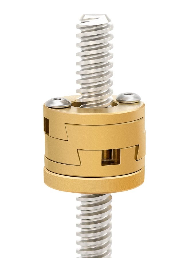 Brass Z Axis Coupler, Upgrade Oldham Coupling Couplers Compatible with VzBot, for Creality Ender 3 Pro V2 CR-10 CR-10S Pro 3D Printer Accessory T8 Lead Screw Hotbed(Pack of 2) 