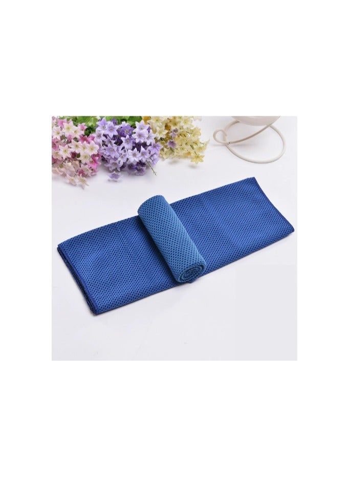 Generic Cooling Towel, Ice Sensitive Sweat Towel, Sports Quick Drying Ultra-Fine Fiber Cloth, Soft And Breathable Cooling Towel 30 * 100cm Deep Blue  - Image 1