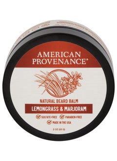 Premium Natural Beard And Mustache Balm For Men With Shea Butter, Jojoba Oil, Argan Oil - Grooming Balm That Conditions, Moisturizes And Strenthens Beards And Mustaches Of Any Length | Lemongrass & Marjoram, 2 Oz (Pack Of 1)