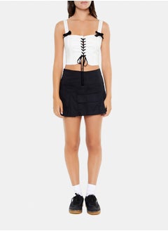 FOREVER 21 Lace-Up Bow Crop Top  - Image 2