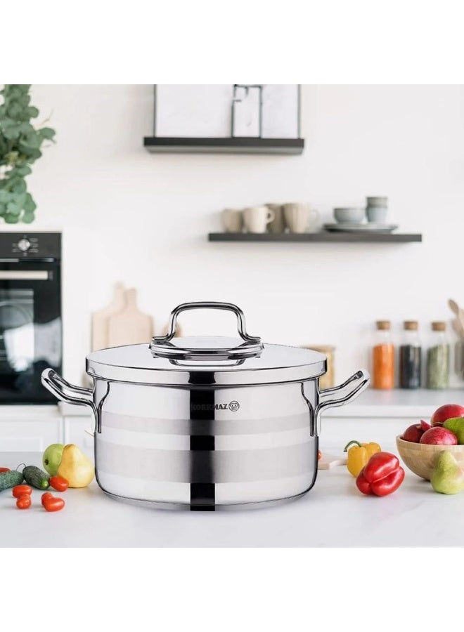 كوركماز طقم أواني طهي من الفولاذ المقاوم للصدأ من أسترون، 11 قطعة - Image 2