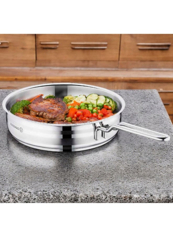 كوركماز طقم أواني طهي من الفولاذ المقاوم للصدأ من أسترون، 11 قطعة - Image 5