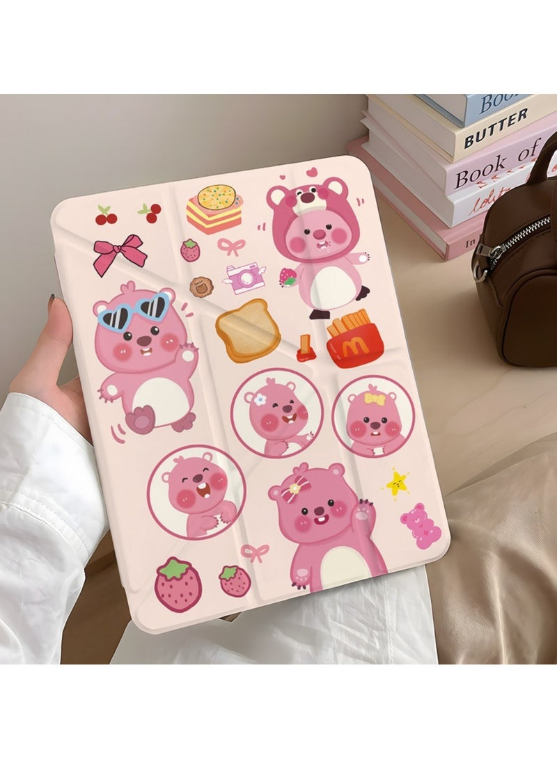 general Acrylic Protective Case for iPad Pro 2024 11-inch Cute Loopy Cartoon Case Features Pen Slot and Y-Fold Stand - Image 1