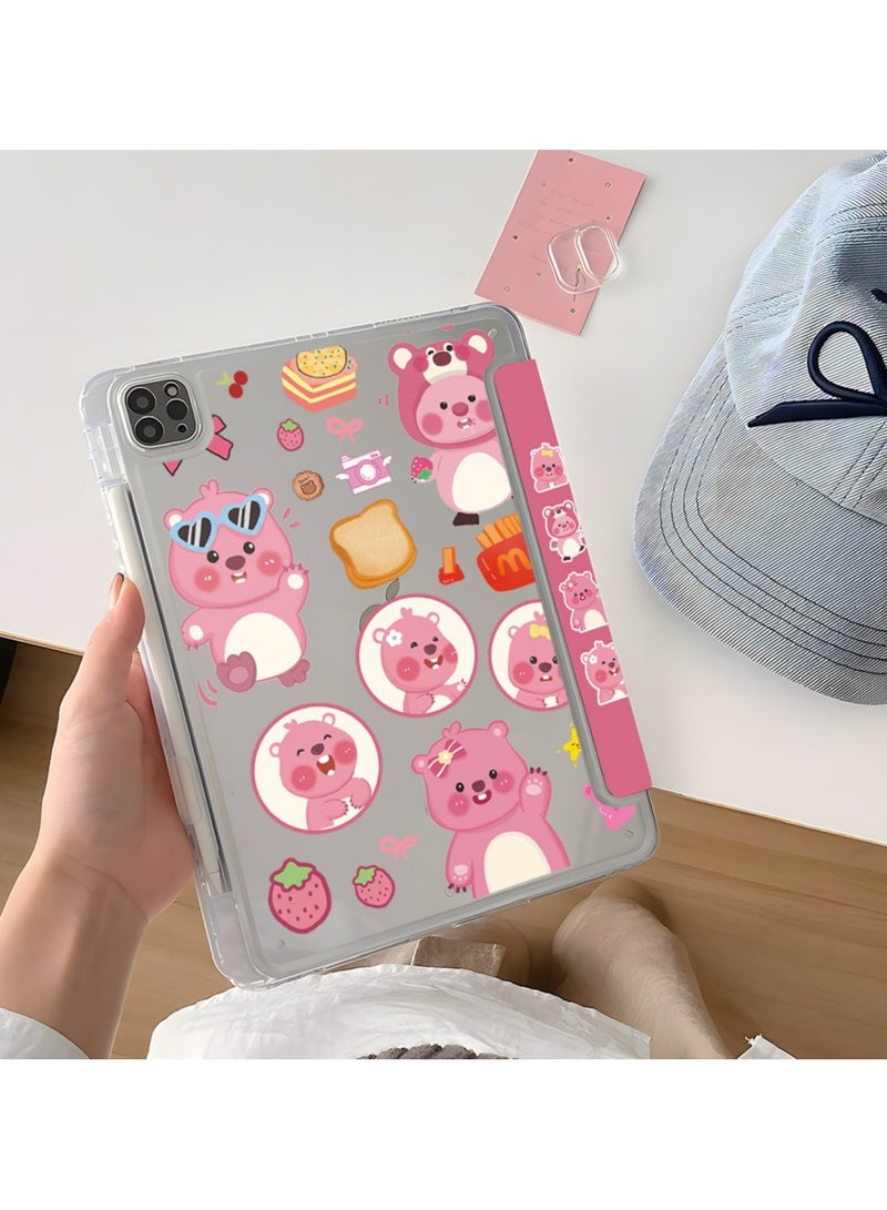 general Acrylic Protective Case for iPad Pro 2024 11-inch Cute Loopy Cartoon Case Features Pen Slot and Y-Fold Stand - Image 4