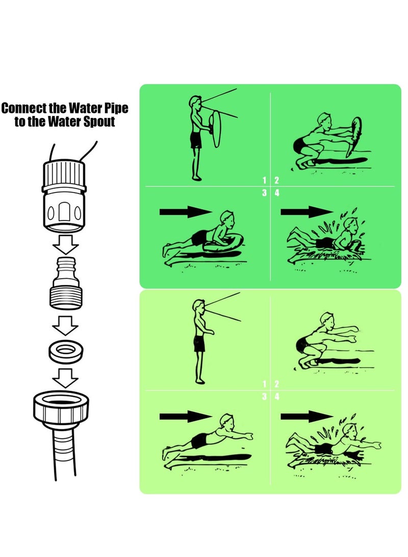 SYOSI Water Slide for Kids Adults Double Lane Slip Backyards Funner Slip and Slide Summer Water Play Toys Waterslide with 1 Boogie Boards 15.75FT 1 Sliding Racing Lanes for Backyard - Image 5