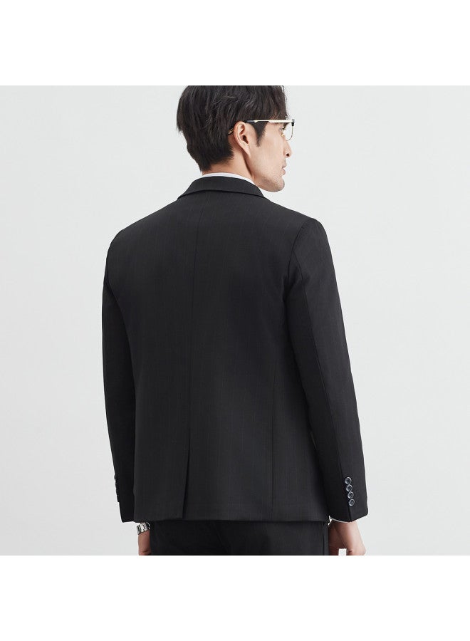 Fapai Suit + Vest + Trousers] Spring And Autumn Youth Men's Business Suit Set Fashion Classic Stripe Suit - Image 5