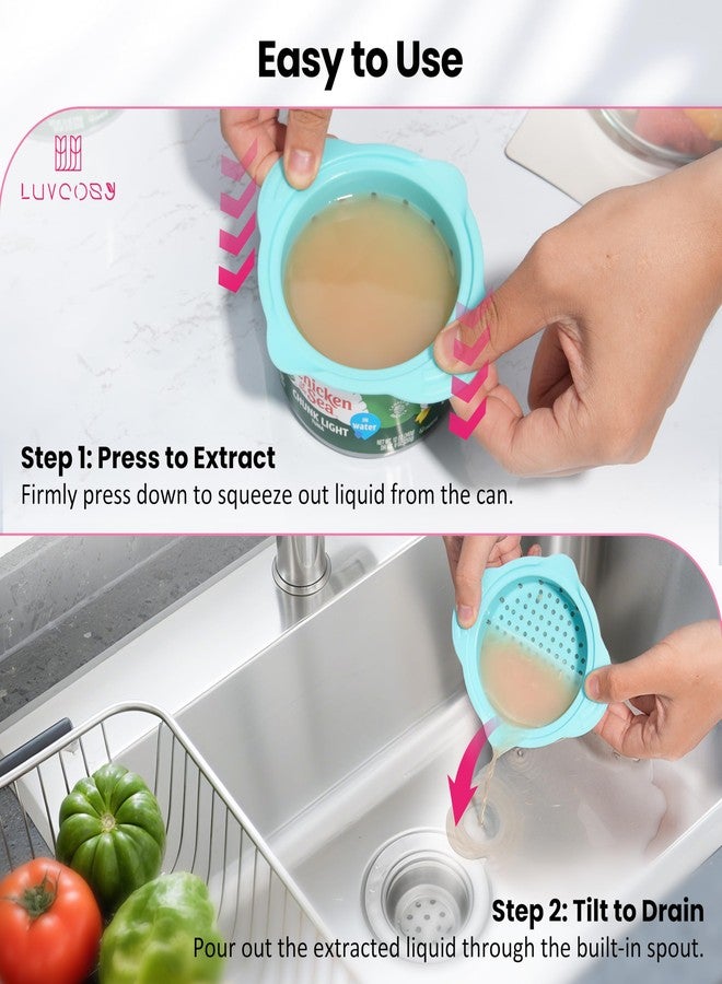 LUVCOSY 1 Pack Can Strainer Bundle with 2 Packs 4-inch Silicone Can Lids for 12oz Bumble Bee | Chicken of the Sea | StarKist Tuna Can or 4.0'' Canned Goods | Dishwasher Safe | Set of 3 - Image 5