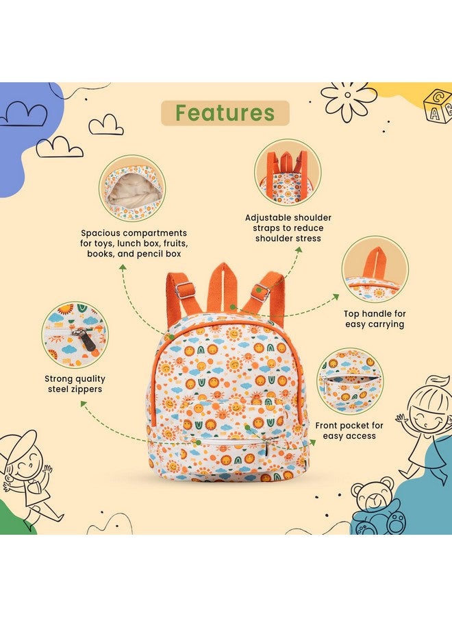 earthsave Kids Backpack for Preschool, Nursery, Kindergarden, School, Tuition, Picnic | Travelling Backpack for Boys & Girls | Bagpack for Kids | Perfect for Ages 3-6 Years | Sun - Image 4