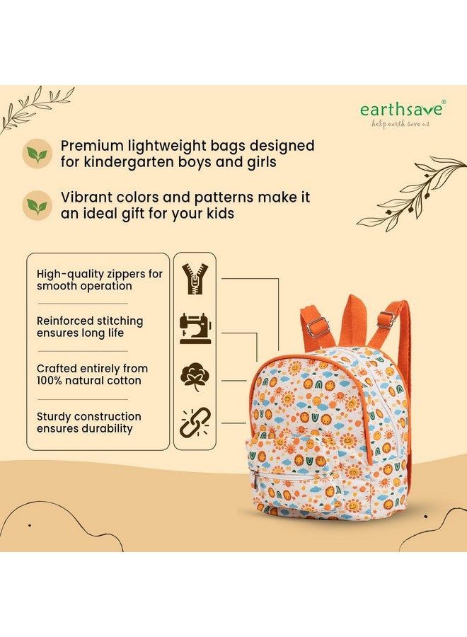 earthsave Kids Backpack for Preschool, Nursery, Kindergarden, School, Tuition, Picnic | Travelling Backpack for Boys & Girls | Bagpack for Kids | Perfect for Ages 3-6 Years | Sun - Image 5