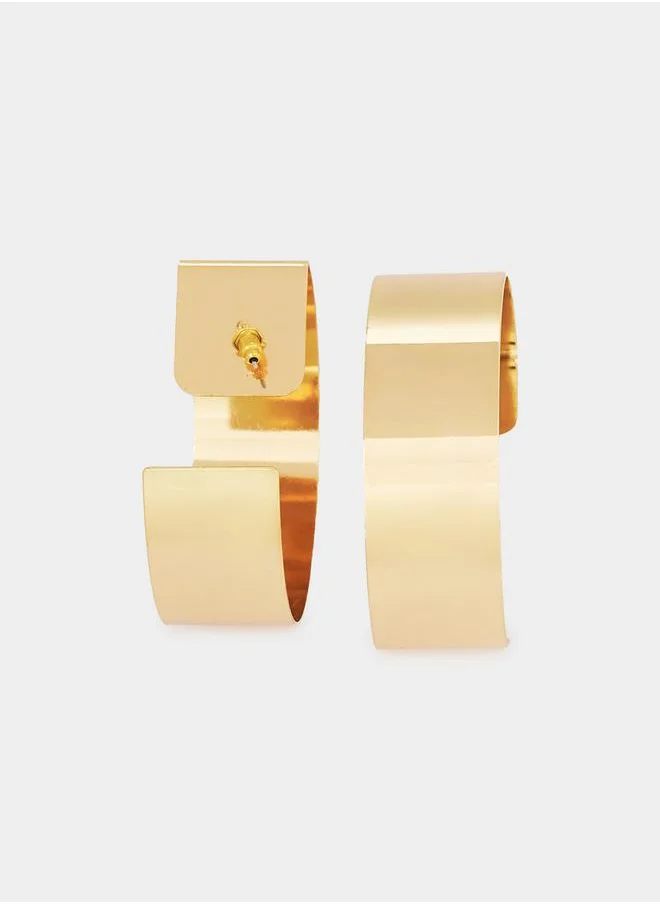 Styli Plain Earrings with Pushback Closure