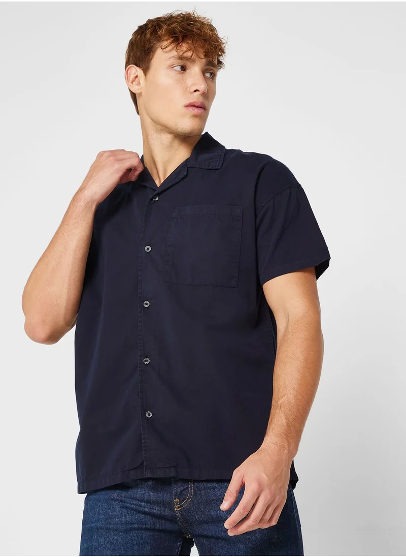 سفنتي فايف Short Sleeve Twill Shirt