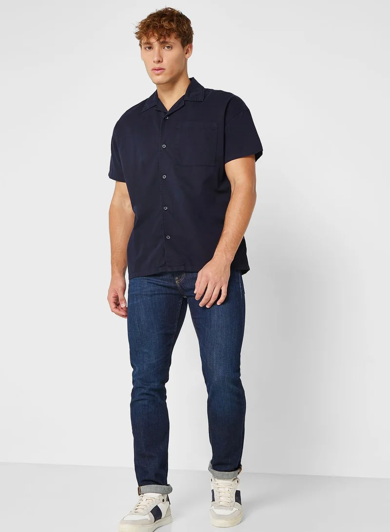 سفنتي فايف Short Sleeve Twill Shirt