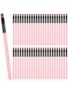 Patelai 48 Pieces Small Concealer Brush Flat Lip Concealer Brushes Portable Eyebrow Brush Concealer Makeup Brush Synthetic Fiber Lip Brush Beauty Makeup Tools For Concealing Blending Setting Buffing (Pink)  - Image 1