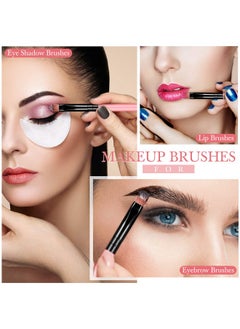 Patelai 48 Pieces Small Concealer Brush Flat Lip Concealer Brushes Portable Eyebrow Brush Concealer Makeup Brush Synthetic Fiber Lip Brush Beauty Makeup Tools For Concealing Blending Setting Buffing (Pink)  - Image 3