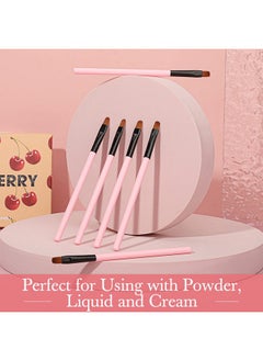Patelai 48 Pieces Small Concealer Brush Flat Lip Concealer Brushes Portable Eyebrow Brush Concealer Makeup Brush Synthetic Fiber Lip Brush Beauty Makeup Tools For Concealing Blending Setting Buffing (Pink)  - Image 2