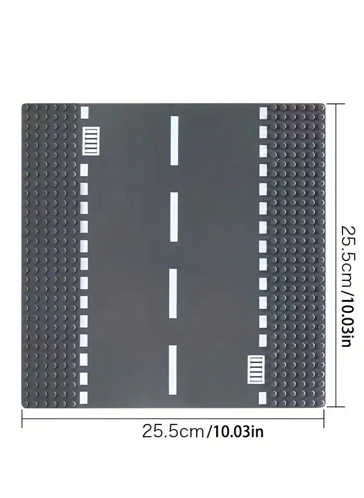 سلوبان Set of road baseplates compatible with building block toys. The set includes four basic shapes for designing a complete city, used to create corners or change road direction. Baseplate for placing blocks, building block base, construction baseplate set, building block toy, kids blocks, assembly, boys, blocks, girls toys, building game toy, construction toy, boys block sets, large kids blocks, building blocks, character blocks, skill development blocks, kids intelligence blocks. Home toys for children, toys for boys and girls, kids toy, kids toys, children’s toy, group games, educational kids toys, toys, boys toys, toys for 1-year-old children, toys for 6-year-old children, toys. - Image 5