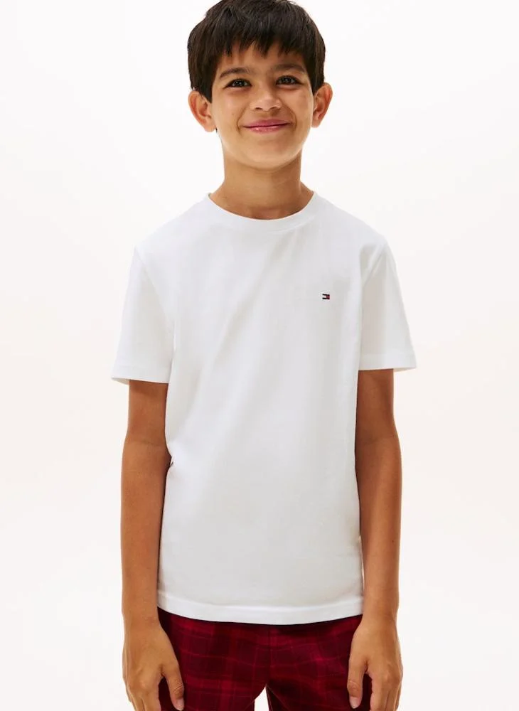 تومي هيلفيغر Kids Essential Crew Neck T-Shirt