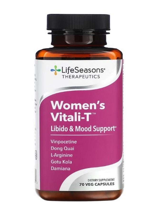 LifeSeasons Womens Vitali T Libido and Mood Support 70 Veg Capsules - Image 1