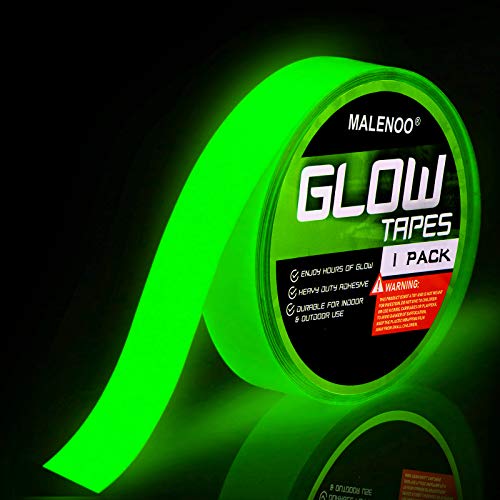 MALENOO 1 Inch x 30FT Glow in The Dark Tape Lasting Bright for Green Neon Tape, Waterproof Reflective Tape Sticker Suitable for The Theater,Stage,Party, Night Decoration,Stairs, Walls, Export Signs - Image 1