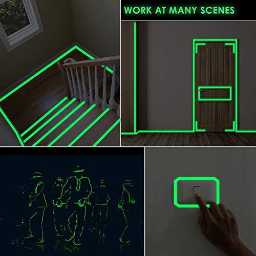 MALENOO 1 Inch x 30FT Glow in The Dark Tape Lasting Bright for Green Neon Tape, Waterproof Reflective Tape Sticker Suitable for The Theater,Stage,Party, Night Decoration,Stairs, Walls, Export Signs - Image 5