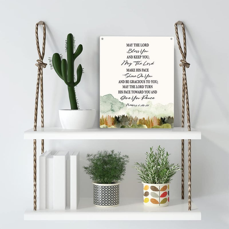 YCYD Christian Inspirational Wall Art May The Lord Bless You And Keep You Christian Blessing Quote Wall Decor Religious Gifts Wall Decor Christian Bible Verse Wall Art Wooden Hanging Sign 8 x 10 Inches - Image 3