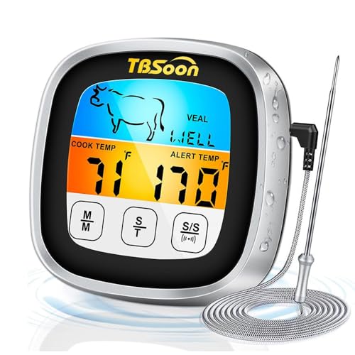 TBSoon Multifunctional Digital Thermometer for Cooking,Food Thermometer+Thermometer Alarm+Kitchen Timer,Large Color Screen,Instant Read,Fast Response,grill bbq accessories,Kitchen Oven Meat Thermometer-DMT03 - Image 1