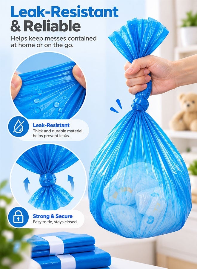 Super ZYouth 6 Packs Nappy Bin Refills, Diaper Disposal Bag Refills, Leak-Resistant Baby Nappy Sacks for Nappy Bin, Easy-Tie Continuous Liner for Home & Nursery, 4.5m Each Pack - Image 3