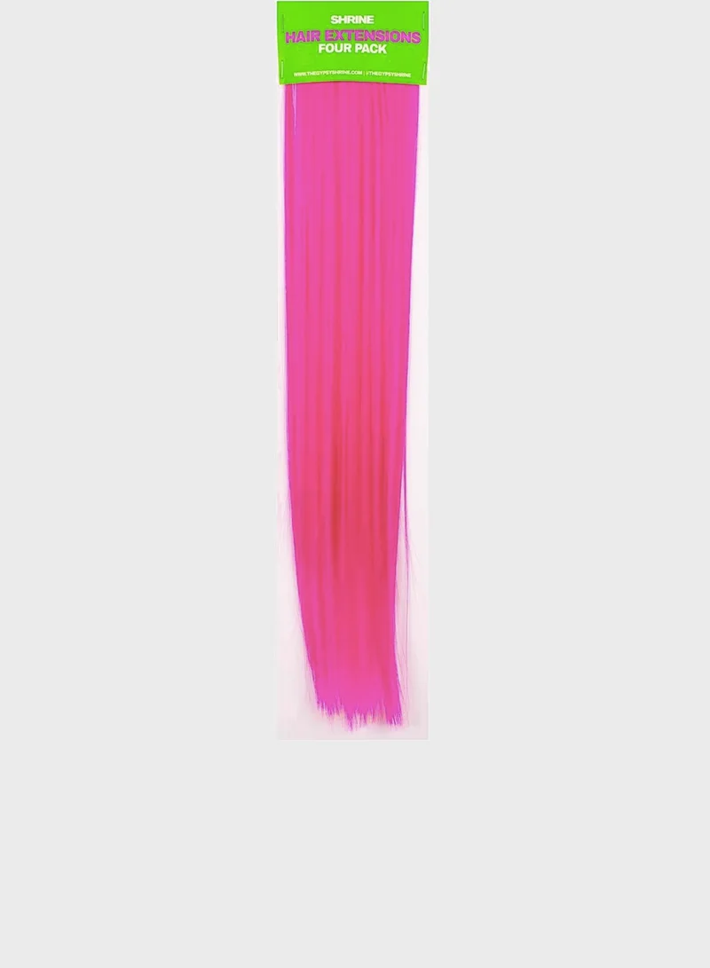 The Gypsy Shrine Hot Pink Hair Extensions - Pack of 4