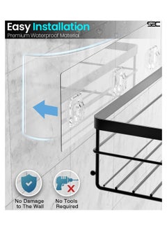 S2C S2C Wall Mounted Bathroom Shelf Heavy Duty, Strong Adhesive, Rustproof Shower Caddy, Stainless Steel Bathroom Organizer,Bathroom Accessories, Corner Shelf, Kitchen Organizer, Wall Shelf  - Image 3