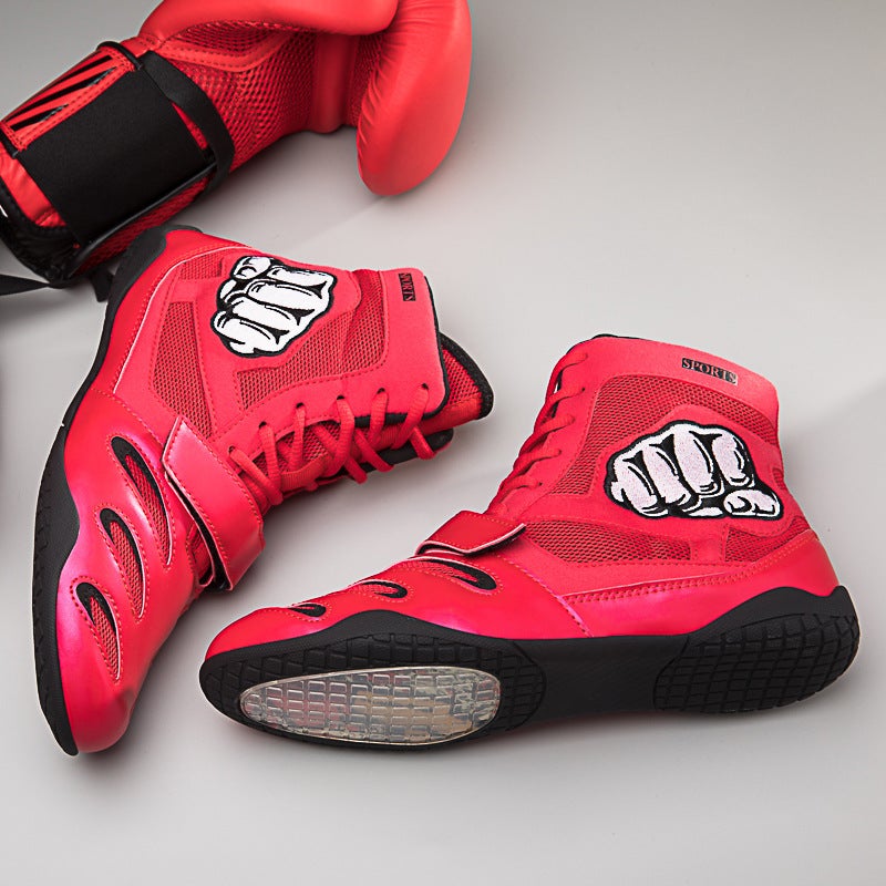 New Children'S Free Fight Boxing Wrestling Shoes Student Competition Training Shoes Men'S And Women'S Fighting Shoes Sanda Special Shoes - Image 2