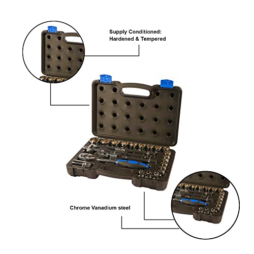 AGRICO Tata Agrico 24 in 1 Combinational Ratchet Socket Set, Chrome Vanadium Hand Tool Kit For Repairing Work, DIY, Auto Repairs Car & Bike, SCS001 (Black, 24-Pieces) - Image 2