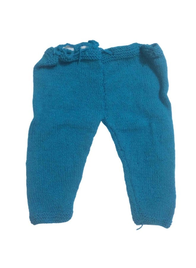 Cute Collection Hand Made Woolen Sweater with Pyjami Cap and Pair of Booties 6 to 12 Months Baby Boys and Girls Blue - Image 5
