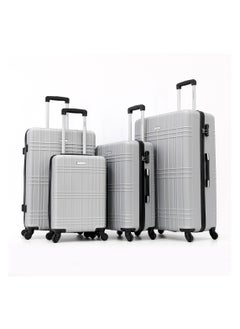 GIORDANO Giordano Hardside Luggage Trolley Bag 4 Pieces set,Silver (S-20,M-24,L-28,XL-32 Inch)  - Image 1