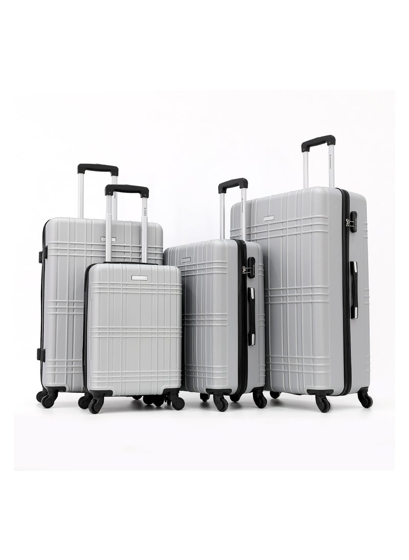 GIORDANO Giordano Hardside Luggage Trolley Bag 4 Pieces set,Silver (S-20,M-24,L-28,XL-32 Inch)  - Image 1