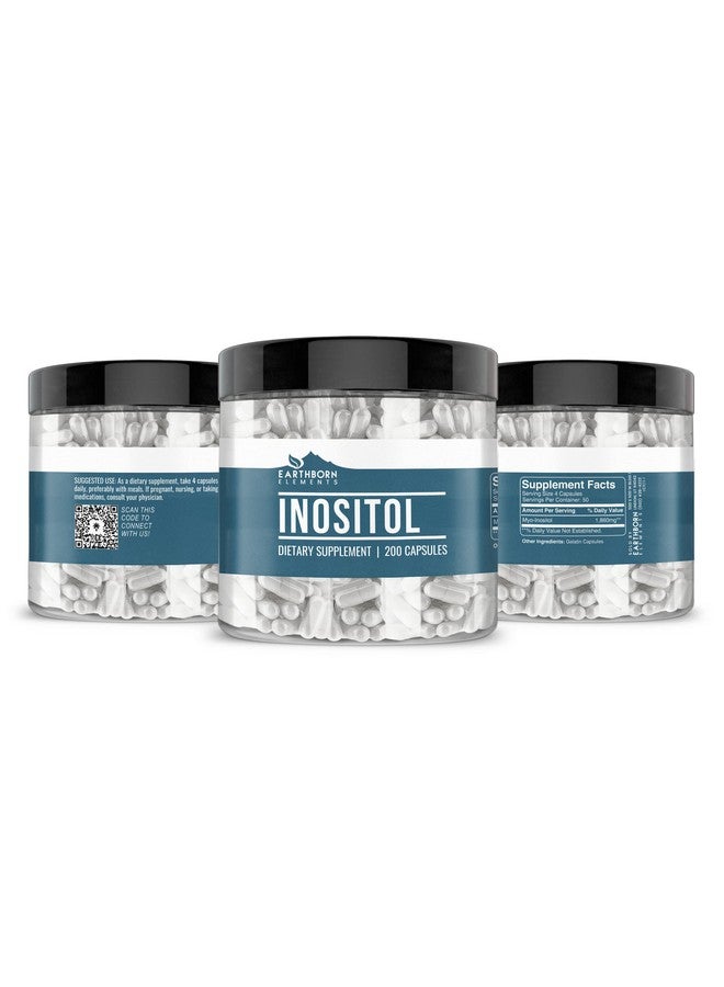 Earthborn Elements Inositol 200 Capsules, Pure & Undiluted, No Additives - Image 4