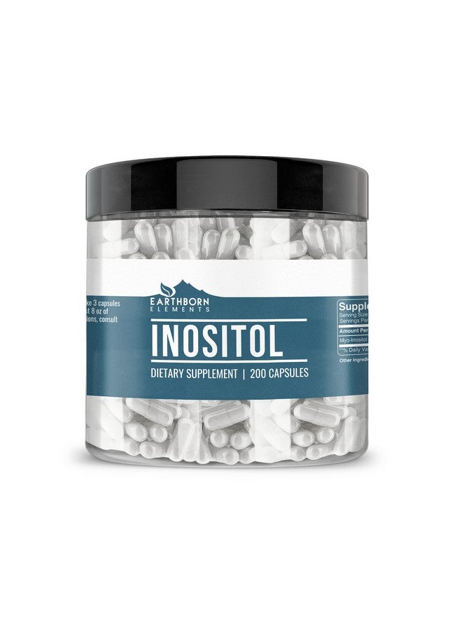 Earthborn Elements Inositol 200 Capsules, Pure & Undiluted, No Additives - Image 1