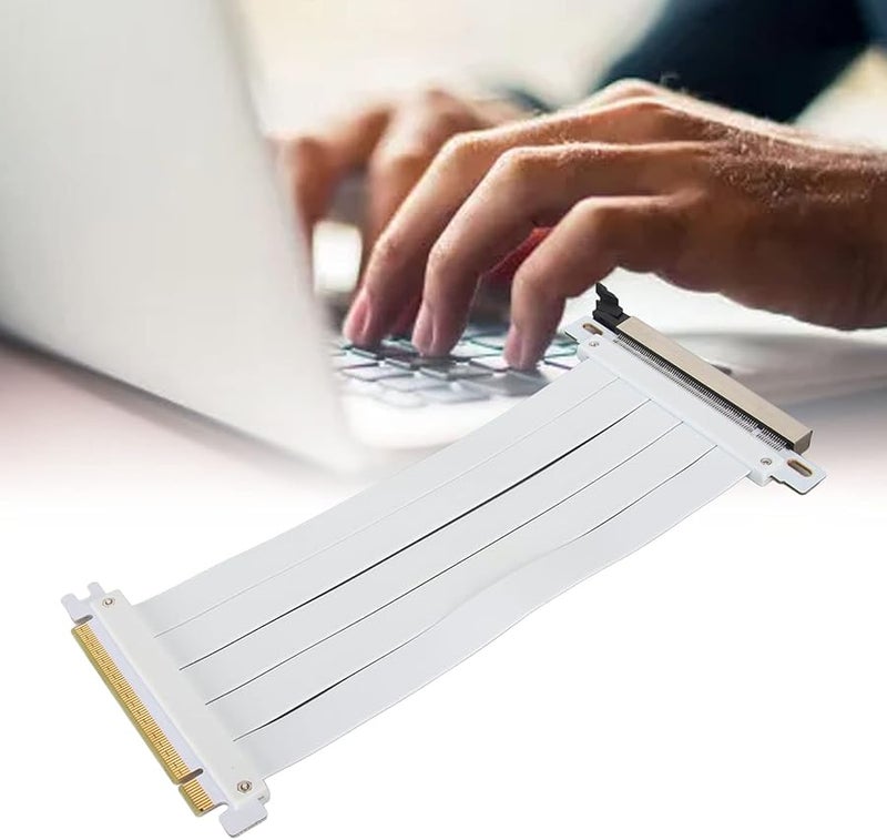 Yosoo PCIE 4 0 X16 Riser Cable 30cm White High Shielding 180 Degree Flexible Extender - Image 4