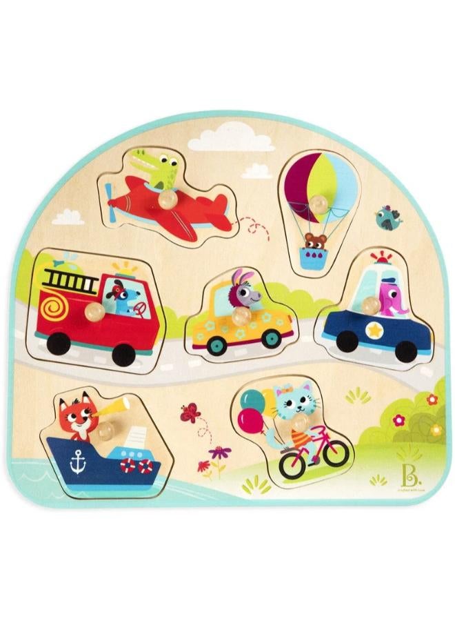 Battat Vehicles on the Go Wooden Puzzle (8pc) - Image 1