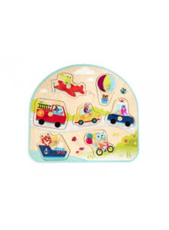 Battat Vehicles on the Go Wooden Puzzle (8pc) - Image 3