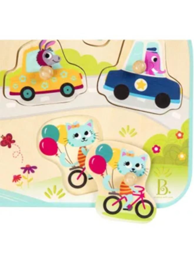 Battat Vehicles on the Go Wooden Puzzle (8pc) - Image 2