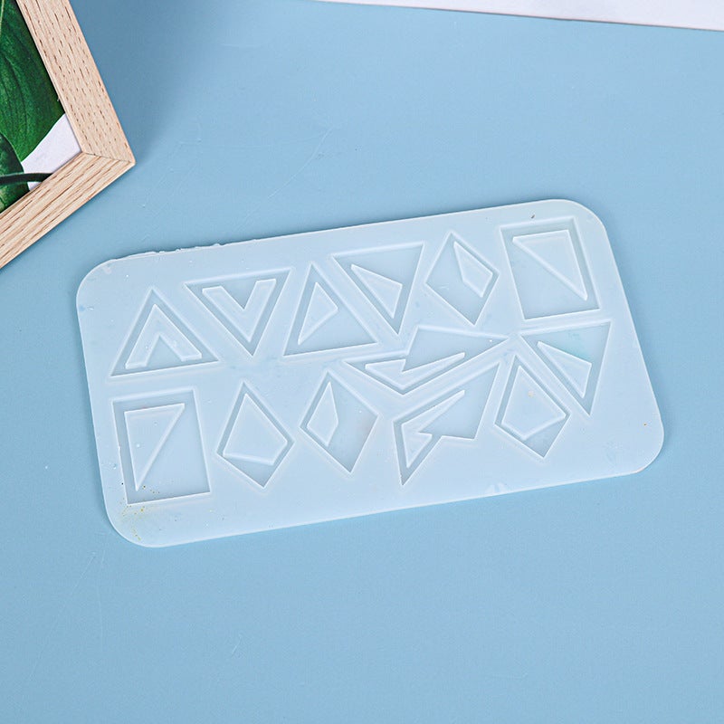 Glory drop mold diamond triangle earrings silicone mold Amazon resin hot push jewelry Diamond triangle earring mold